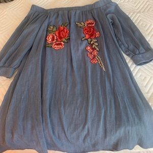Off the shoulder embroidered dress
